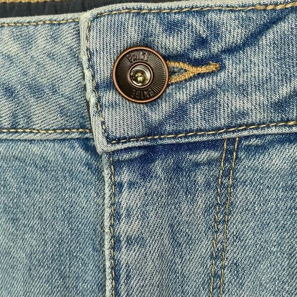 PAIGE Light Blue Denim High Waist Side Slit Mini Skirt - Picture 6 of 10